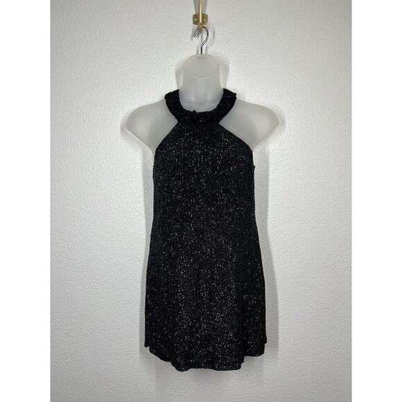 Rachel Gilbert Beaded Halter Neck Mini Dress Size 2 US 6 Silk Bow Detail - Picture 1 of 8